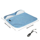 USB Heated Foot Warmer Sheep Fleece Foot Warmer Rabbit Fleece Foot Warmer Sofa - Blue - Size 40cm