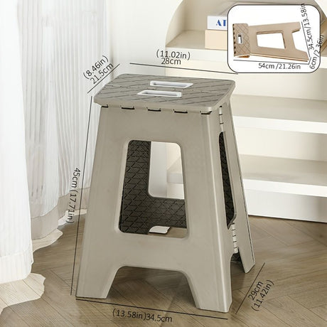 Gray folding step stool, compact stool, non-slip step stool, heavy-duty stool, home accessory, reaching stool, portable stool, sturdy stool, small space stool, Australian home