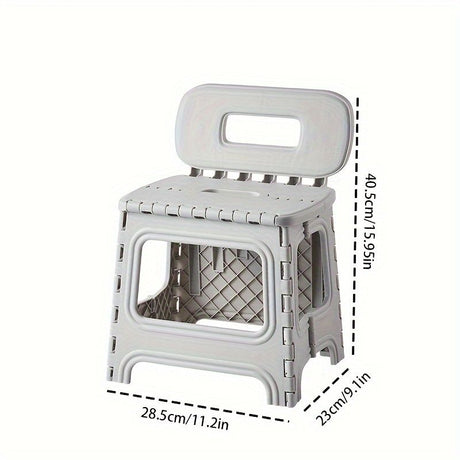 folding plastic stool, stool with backrest, portable stool, durable stool, comfortable seating, extra seating, step stool, camping stool, Australian home, space-saving furniture