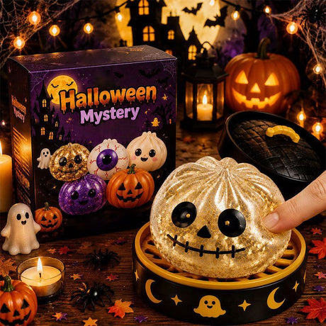 Halloween toys, mystery blind box, pumpkin toys, ghost toys, eyeball toys, slow-rebound pectin, stress relief toy, Halloween gifts, Halloween decorations, Australian Halloween, sensory toy - pumpkin - Size 8cm
