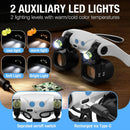 Black binocular magnifying glasses, LED lights, hands-free magnifier, adjustable magnification, high-powered magnifier, Australia