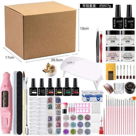 Nail Art Kit Gel Lamp Nail Grinder Nail Polishes Nail Art Tools Nail - Multi - Size Set2