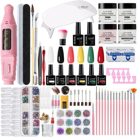 Nail Art Kit Gel Lamp Nail Grinder Nail Polishes Nail Art Tools Nail - Multi - Size Set2