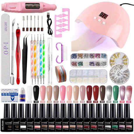 Nail Art Kit Gel Lamp Nail Grinder Nail Polishes Nail Art Tools Nail - Multi - Size Set3