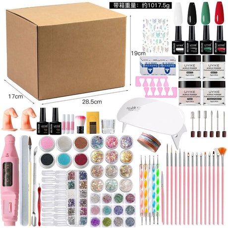 Nail Art Kit Gel Lamp Nail Grinder Nail Polishes Nail Art Tools Nail - Multi - Size Set4