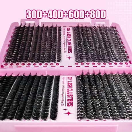 DIY Lash Kit Lash Clusters Lash Bond And Seal Lash Tweezers Lash Brushes - 3468D - Size Set