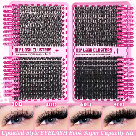 DIY Lash Kit Lash Clusters Lash Bond And Seal Lash Tweezers Lash Brushes - 3468D - Size Set