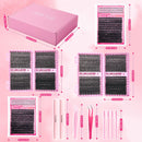 DIY Lash Kit Lash Clusters Lash Bond And Seal Lash Tweezers Lash Brushes - 3468D - Size Set
