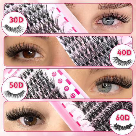 DIY Lash Kit Lash Clusters Lash Bond And Seal Lash Tweezers Lash Brushes - 3468D - Size Set