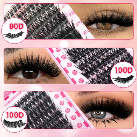 DIY Lash Kit Lash Clusters Lash Bond And Seal Lash Tweezers Lash Brushes - 3468D - Size Set