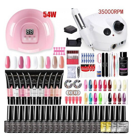 Nail Art Kit Gel Lamp Nail Grinder Nail Polishes Nail Art Tools Nail - Multi - Size 168-4