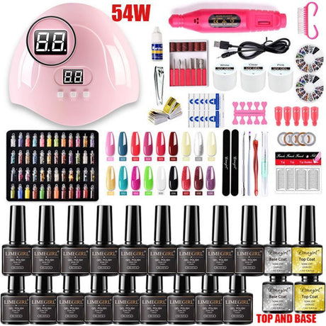 Nail Art Kit Gel Lamp Nail Grinder Nail Polishes Nail Art Tools Nail - Multi - Size 168-7