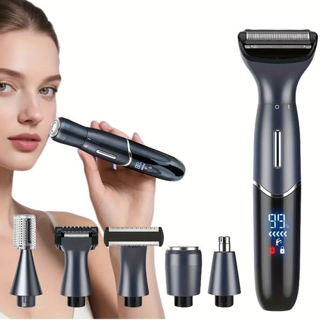 Women'S Hair Remover 7-In-1 Hair Remover Body Hair Removal Facial Hair Removal - Black - Size SET
