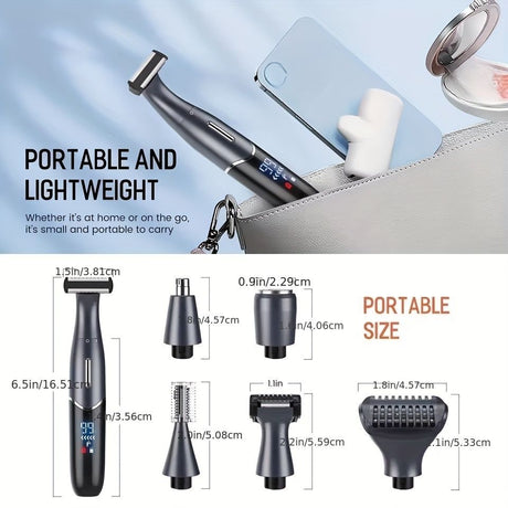 Women'S Hair Remover 7-In-1 Hair Remover Body Hair Removal Facial Hair Removal - Black - Size SET