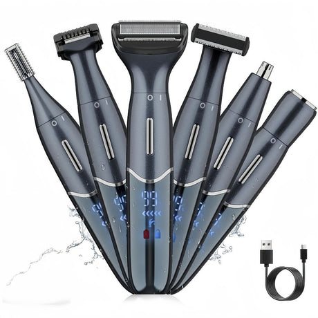 Women'S Hair Remover 7-In-1 Hair Remover Body Hair Removal Facial Hair Removal - Black - Size SET