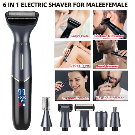 Women'S Hair Remover 7-In-1 Hair Remover Body Hair Removal Facial Hair Removal - Black - Size SET