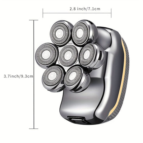 Men'S Electric Shaver Rechargeable Shaver Cordless Shaver Bald Men Shaver - Silver - Size SET