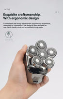 mens electric shaver, cordless shaver, rechargeable shaver, waterproof shaver, 6D floating shaver, men grooming, shaver for Australian men, travel shaver - Silver - Size SET