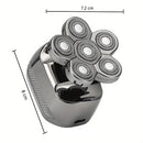 mens electric shaver, cordless shaver, rechargeable shaver, waterproof shaver, 6D floating shaver, men grooming, shaver for Australian men, travel shaver - Silver - Size SET