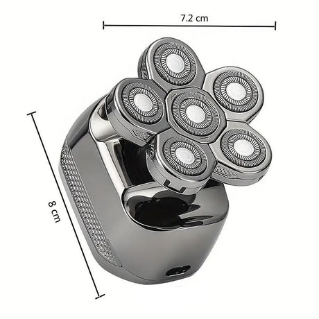 mens electric shaver, cordless shaver, rechargeable shaver, waterproof shaver, 6D floating shaver, men grooming, shaver for Australian men, travel shaver - Silver - Size SET
