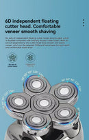 mens electric shaver, cordless shaver, rechargeable shaver, waterproof shaver, 6D floating shaver, men grooming, shaver for Australian men, travel shaver - Silver - Size SET