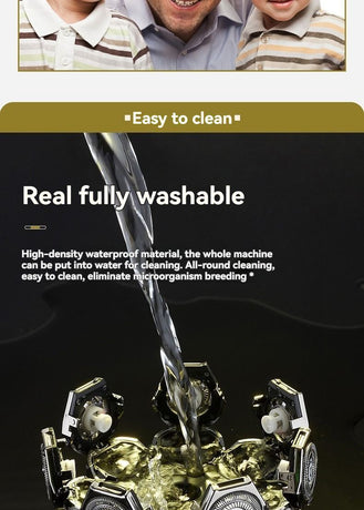 8 blade head shaver, bald head trimmer, hair trimmer for men, grooming tool, USB rechargeable shaver, head shaver Australia, bald head grooming kit - Silver - Size SET