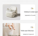 baby portable toilet, potty training, weaning off diapers, soft PU cushion, night-light, bathroom accessories, Australian market, toddler toilet seat - Misty Milk Green - Size Three