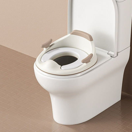 baby portable toilet seat, potty training, no installation, splash proof, hanging storage, travel potty seat, toddler toilet training seat - Camel - Size Soft cushion