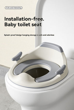 baby portable toilet seat, potty training, no installation, splash proof, hanging storage, travel potty seat, toddler toilet training seat - Camel - Size Soft cushion