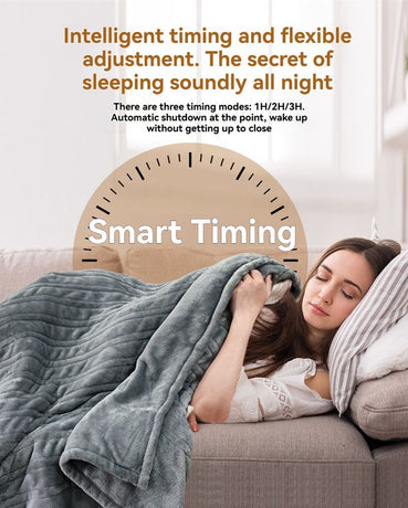 Electric Heated Blanket Smart Thermostatic Intelligent Timing Automatic - Beige - Size 1.5-1.8m