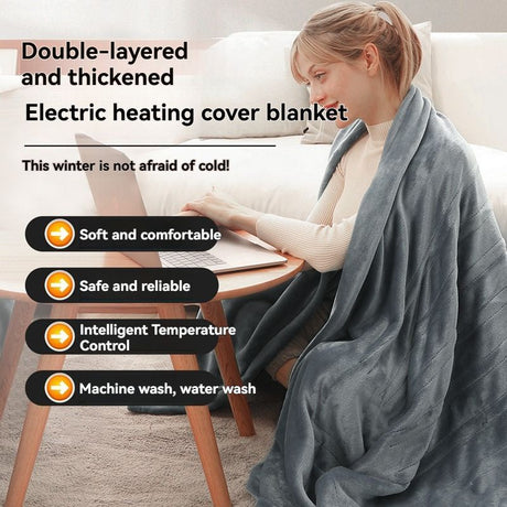 Electric Heated Blanket Smart Thermostatic Intelligent Timing Automatic - Beige - Size 1.5-1.8m