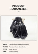 Wearable Heated Blanket Blanket With Sleeves Heated Throw Temperature - Gray - Size 127-177cm