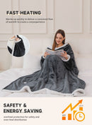 Wearable Heated Blanket Blanket With Sleeves Heated Throw Temperature - Gray - Size 127-177cm