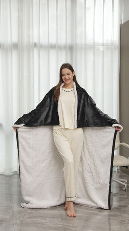 Wearable Heated Blanket Blanket With Sleeves Heated Throw Temperature - Gray - Size 127-177cm