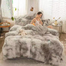 Tie-Dye Bedding Set Three-Piece Bedding Set Soft Bedding Trendy Bedding Home - Dark green - Size 200*240cm