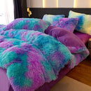 Tie-Dye Bedding Set Three-Piece Bedding Set Soft Bedding Trendy Bedding Home - Purple - green - Size 150*200cm
