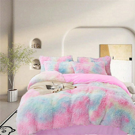 Tie-Dye Bedding Set Three-Piece Bedding Set Soft Bedding Trendy Bedding Home - Starry - sky Aqua Blue - Size 150*200cm