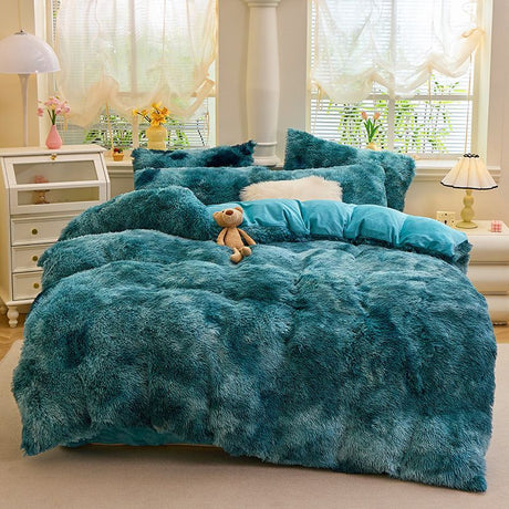 Tie-Dye Bedding Set Three-Piece Bedding Set Soft Bedding Trendy Bedding Home - Starry - sky Aqua Blue - Size 150*200cm