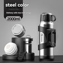 316 Stainless Steel Thermos Large Capacity Thermos Portable Thermos Flask - Black - Size 2000ml