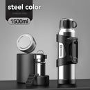 316 Stainless Steel Thermos Large Capacity Thermos Portable Thermos Flask - Black - Size 2000ml