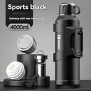316 Stainless Steel Thermos Large Capacity Thermos Portable Thermos Flask - Black - Size 3000ml