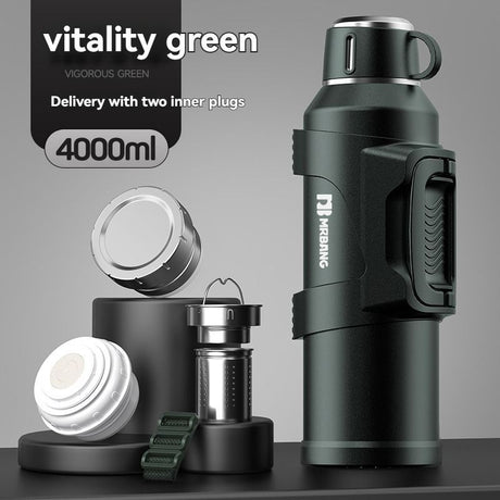 316 Stainless Steel Thermos Large Capacity Thermos Portable Thermos Flask - Green - Size 1500ml