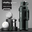 316 Stainless Steel Thermos Large Capacity Thermos Portable Thermos Flask - Green - Size 2000ml