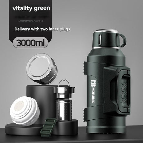 316 Stainless Steel Thermos Large Capacity Thermos Portable Thermos Flask - Green - Size 4000ml