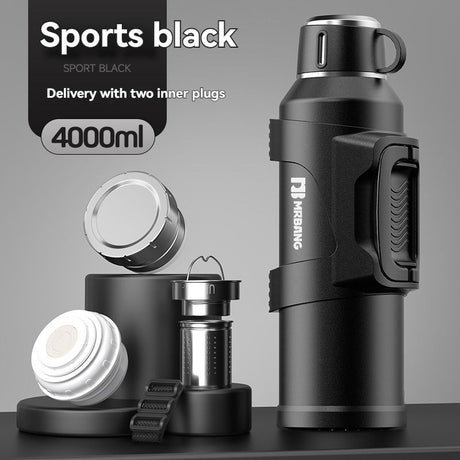 316 Stainless Steel Thermos Large Capacity Thermos Portable Thermos Flask - Silver - Size 3000ml