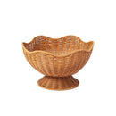 Hand-Woven Basket Flower-Shaped Basket Fruit Basket Vegetable Basket Storage - Khaki - Size M