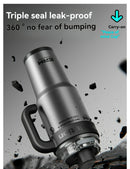 Giant Straw Tumbler Large Capacity Insulated Tumbler Ceramic Lined Cup - Gradient silver - Size porcelain-1200ml