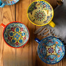 Bohemian Ceramic Cups Vibrant Floral Drinkware Hand-Painted Coffee Cups Unique - Isdil - Size 400ml