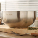 Stainless Steel Noodle Bowls Double-Layered Bowls Heat Insulation Bowls 5-Piece - Silver - Size Pack of 5 pieces