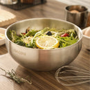 Stainless Steel Noodle Bowls Double-Layered Bowls Heat Insulation Bowls 5-Piece - Silver - Size Pack of 5 pieces